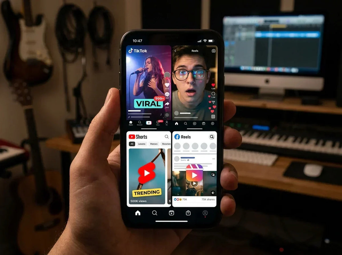 Independent music artist creating viral social media content while promoting a new song online
