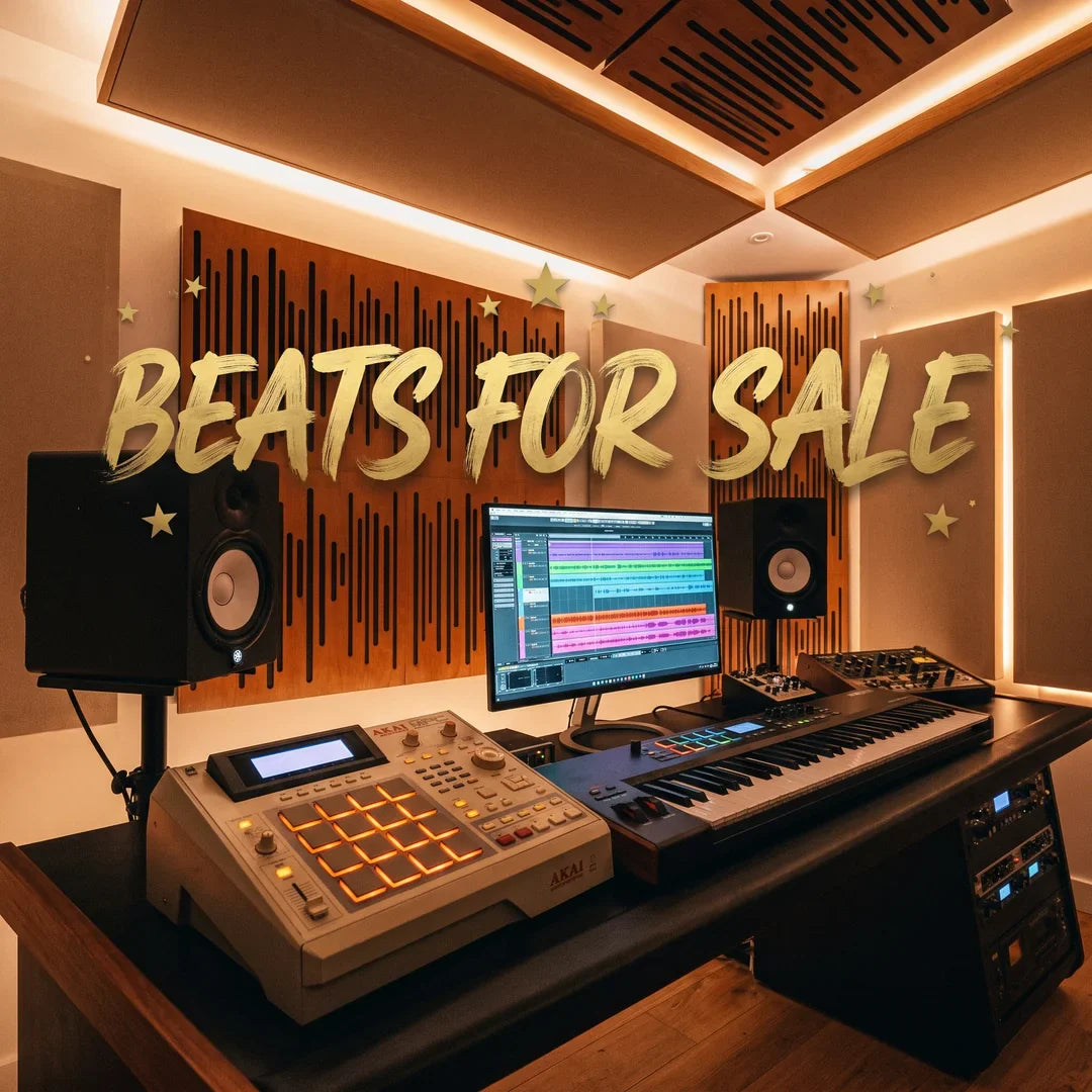 Producer creating professional beats for sale in a modern music studio