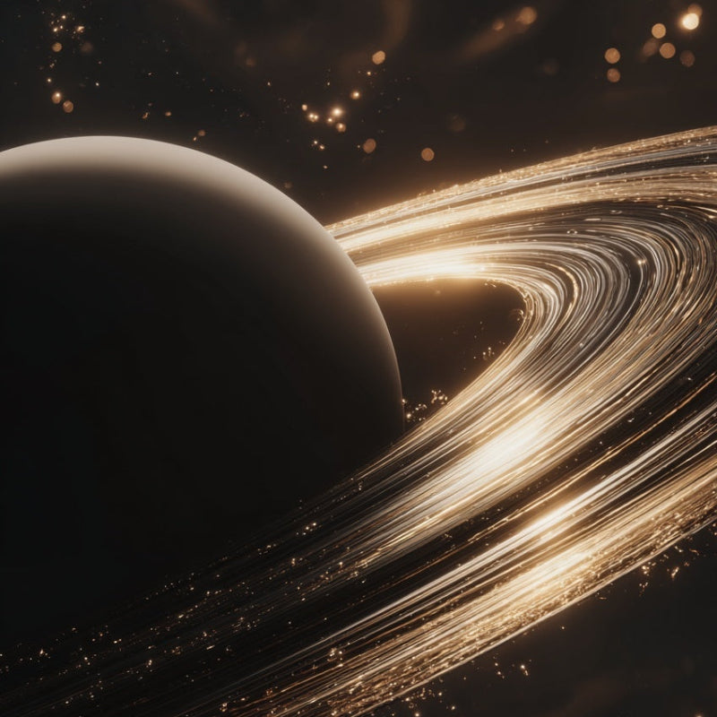 Artistic depiction of Saturn with its rings in space