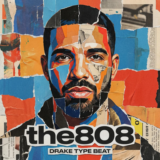 Collage-style album cover with colorful design and text 'the808 Drake Type Beat'.