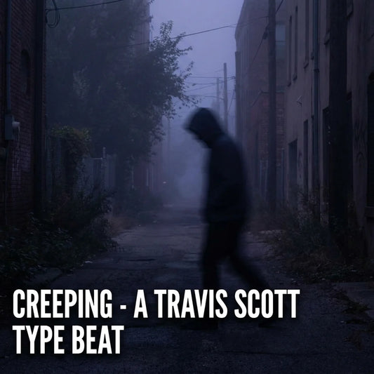 Person walking alone in a foggy, deserted alleyway with text overlay.
