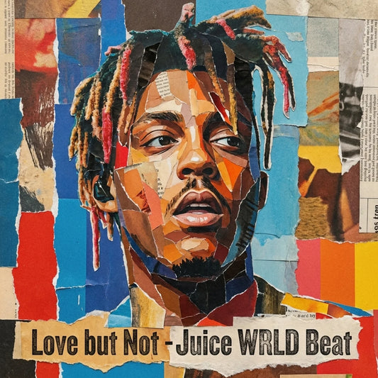 Collage-style album cover with a colorful portrait and text 'Love but Not - Juice WRLD Beat'.