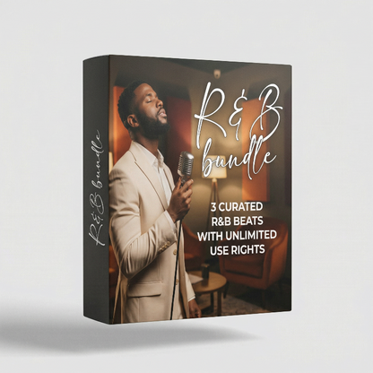 Product packaging for an R&B bundle with a man holding a microphone.